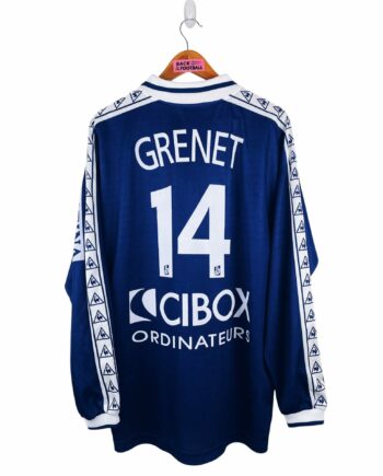 maillot vintage domicile Girondins de Bordeaux 1998/1999 manches longues porté (match worn) ou préparé (match issue) pour Grenet #14