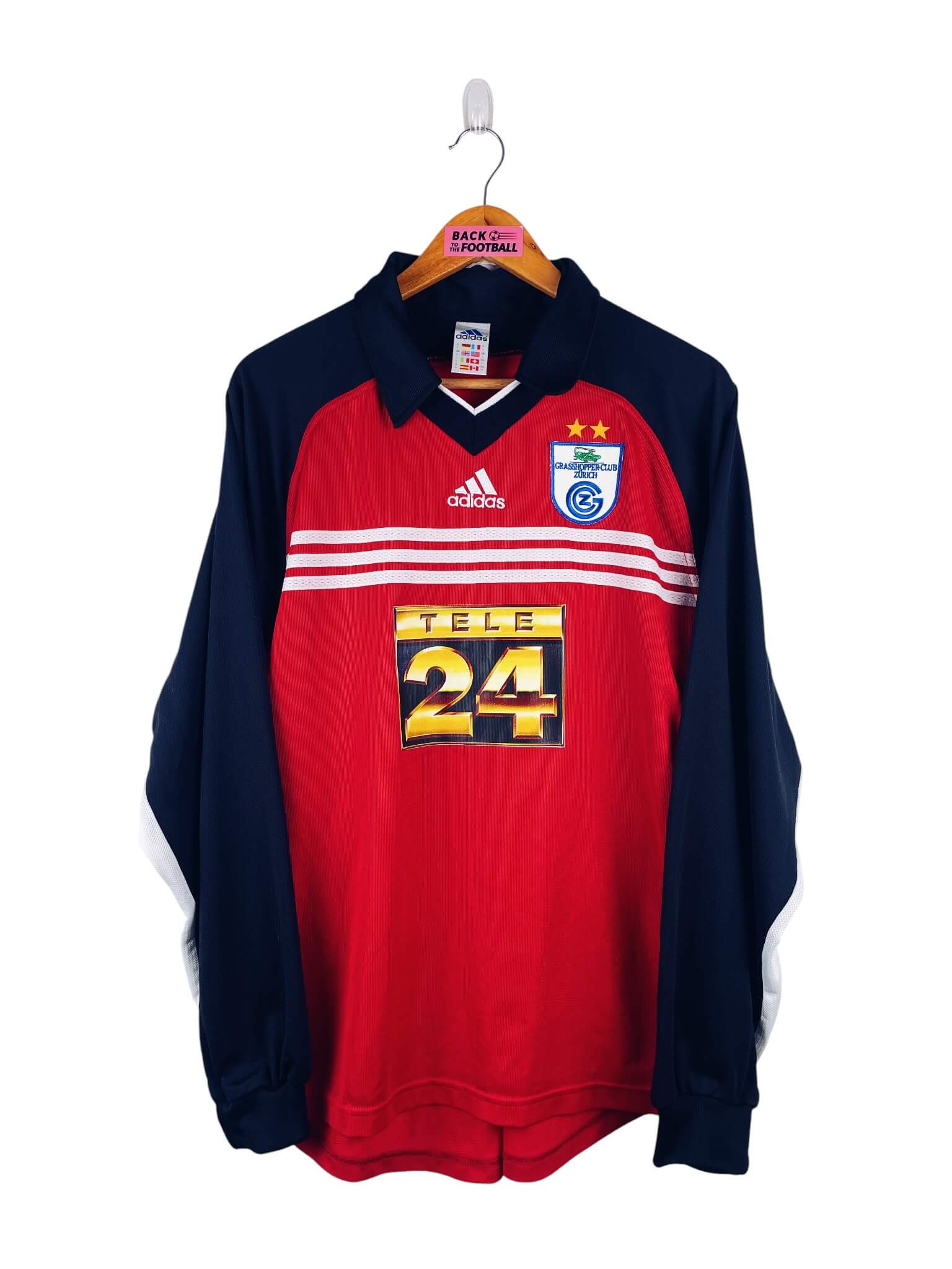 maillot vintage extérieur Grasshopper Zurich 1998/1999 porté (match worn) par Kawelaschwily #10