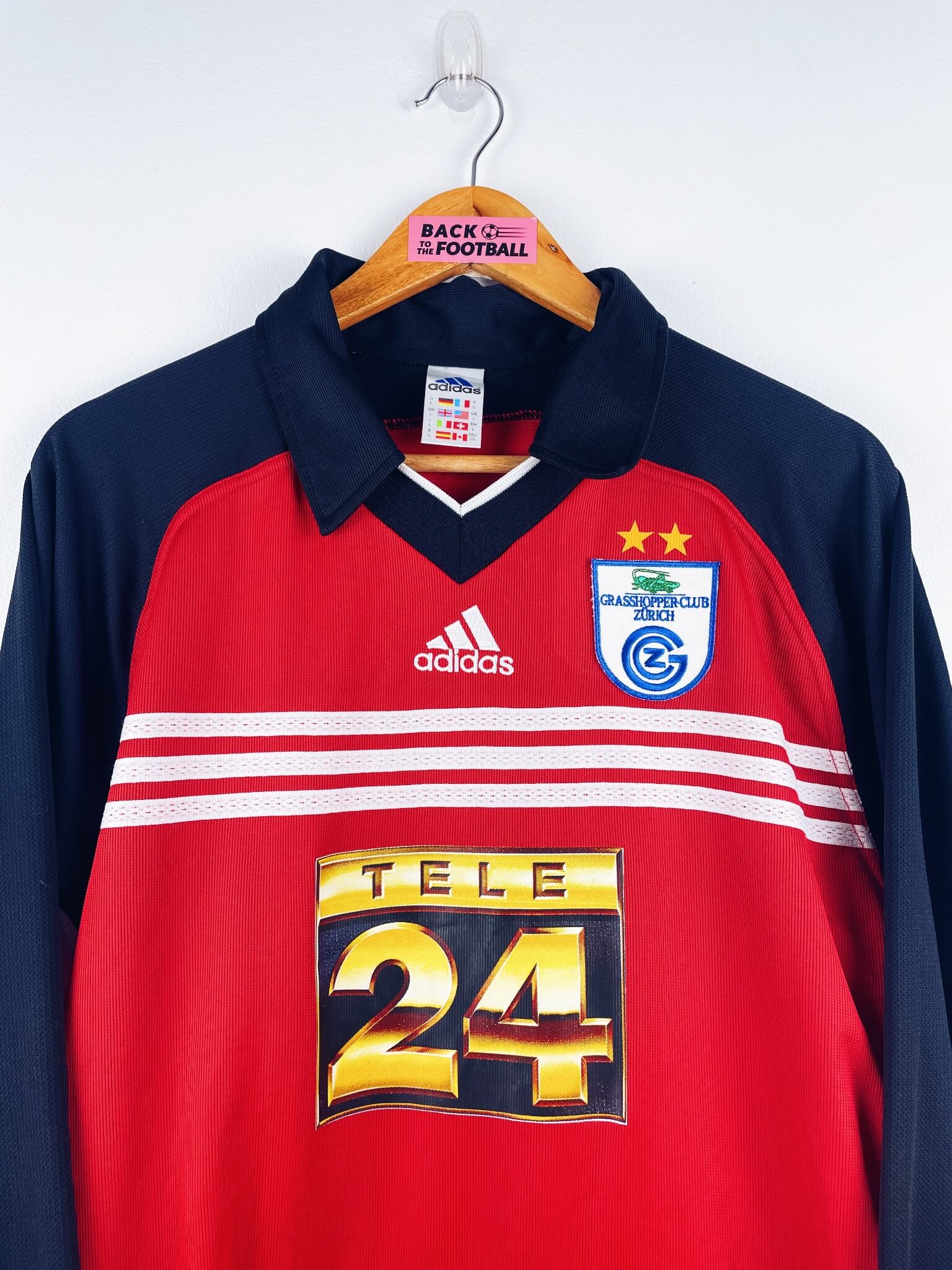 maillot vintage extérieur Grasshopper Zurich 1998/1999 porté (match worn) par Kawelaschwily #10