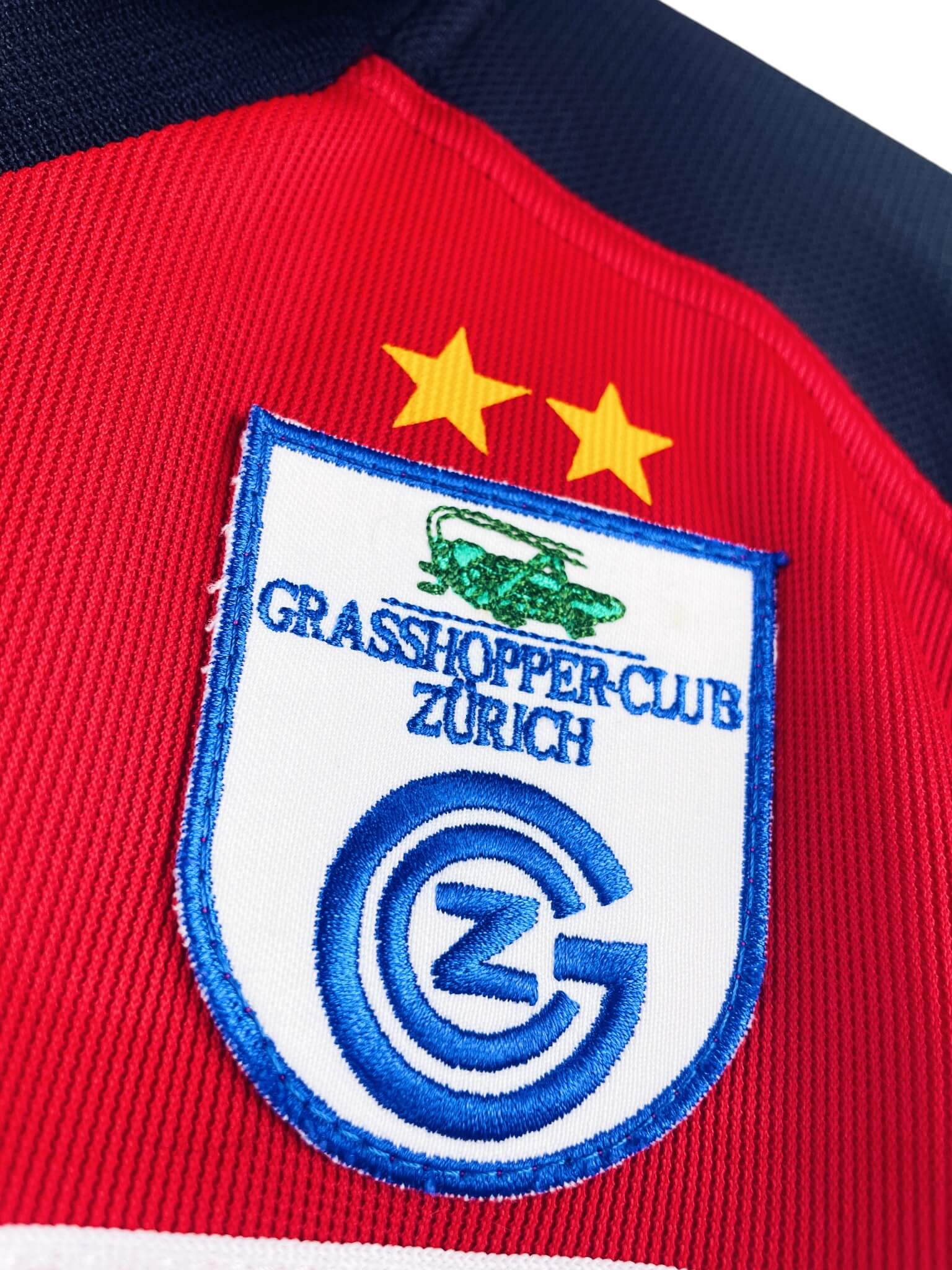 maillot vintage extérieur Grasshopper Zurich 1998/1999 porté (match worn) par Kawelaschwily #10