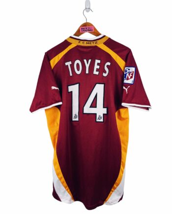 maillot vintage domicile FC Metz 2000/2001 porté (match worn) ou préparé (match issue) pour Toyes #14