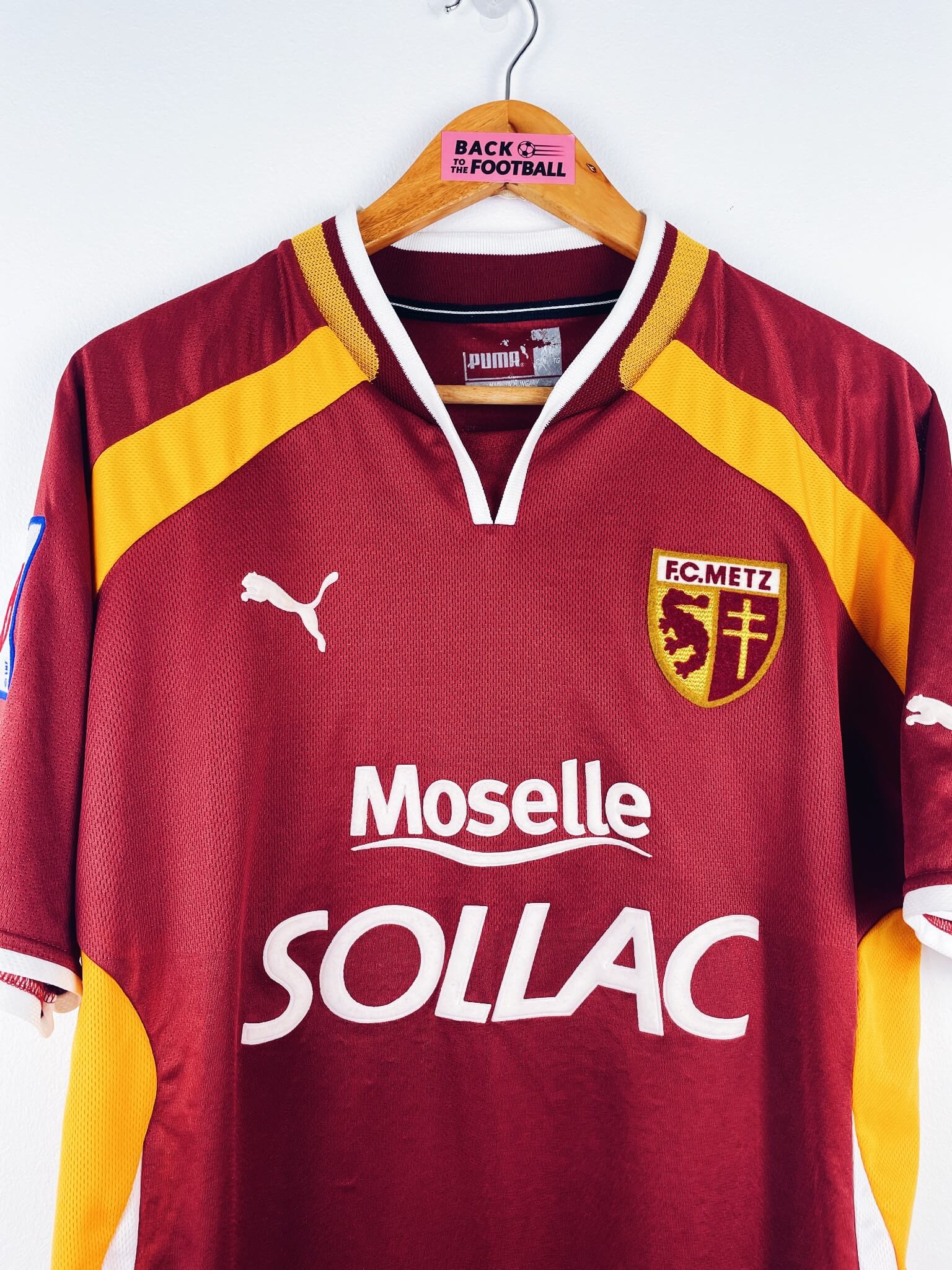maillot vintage domicile FC Metz 2000/2001 porté (match worn) ou préparé (match issue) pour Toyes #14