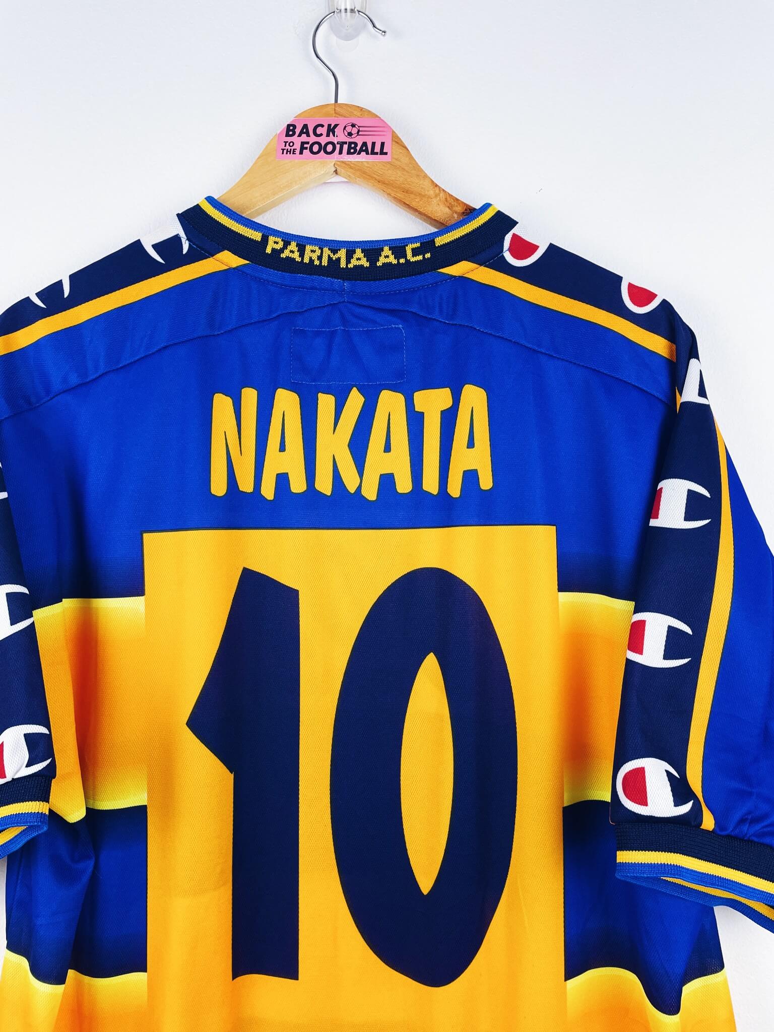 maillot vintage domicile Parma 2001/2002 floqué Nakata #10