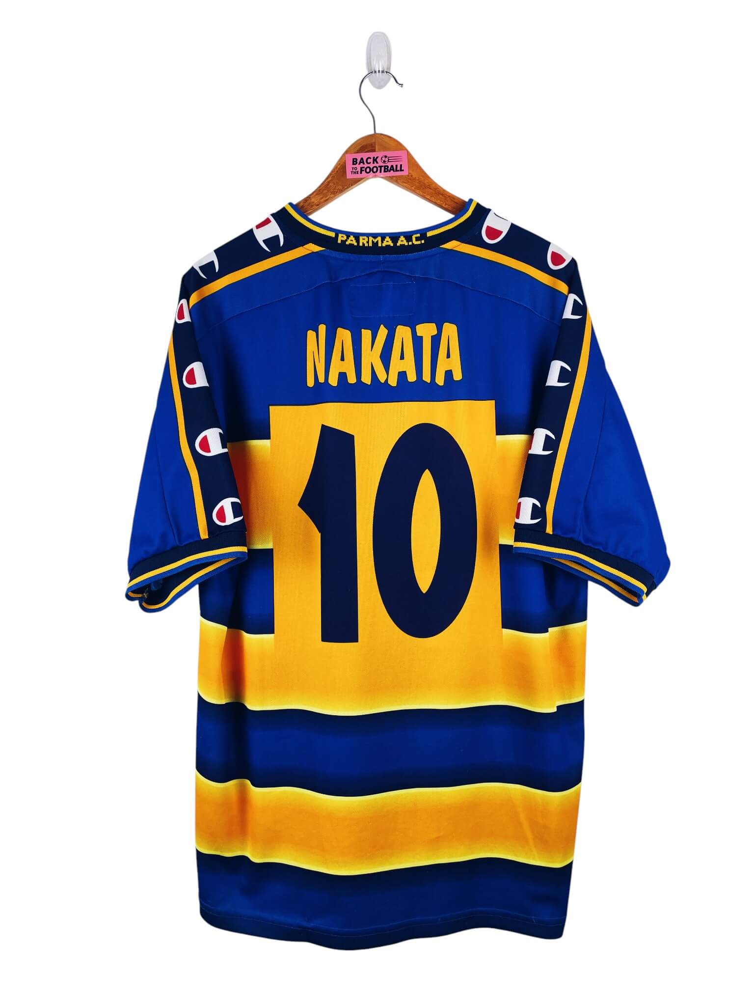 maillot vintage domicile Parme 2001/2002 floqué Nakata #10