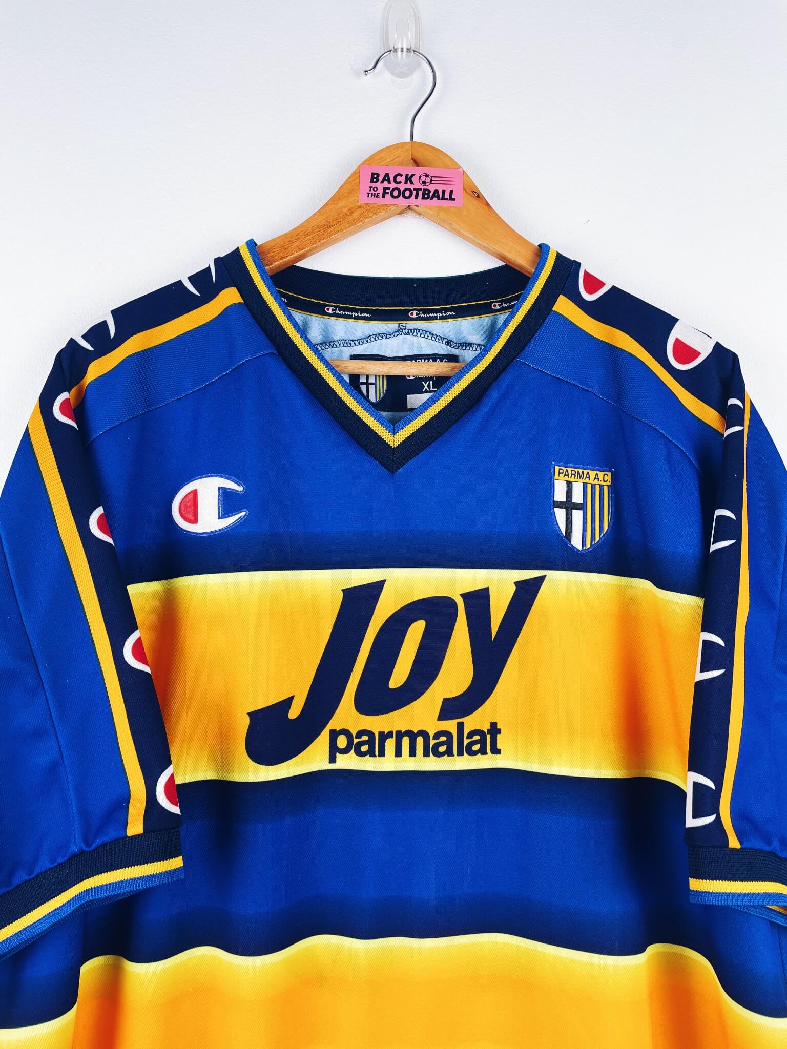 maillot vintage domicile Parme 2001/2002 floqué Nakata #10