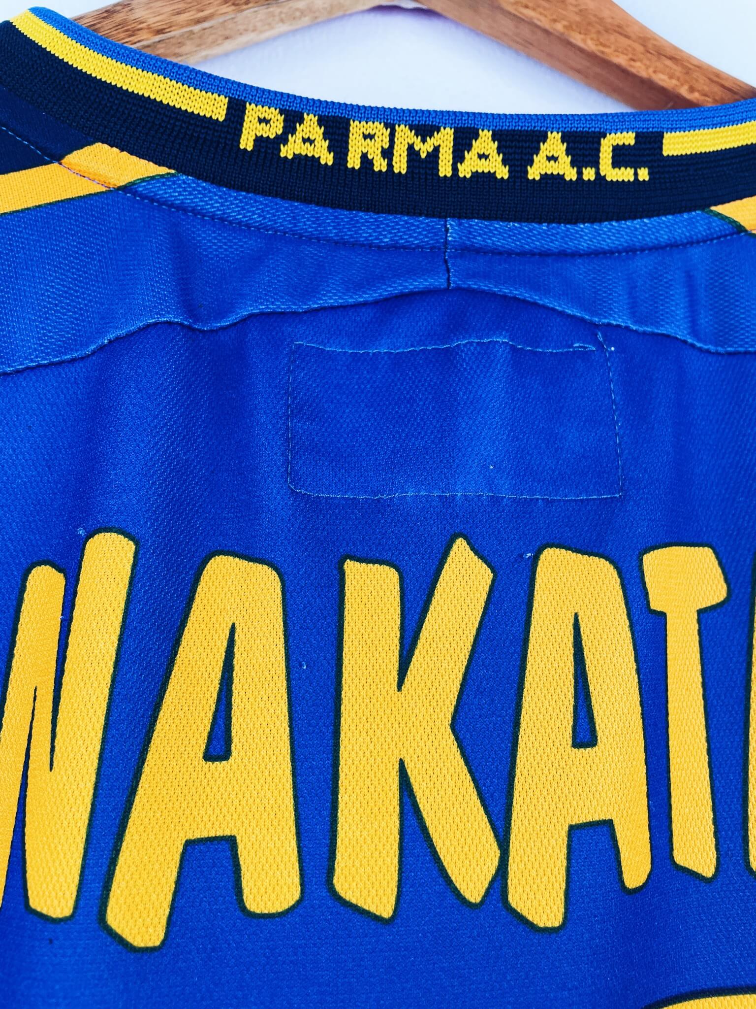 maillot vintage domicile Parme 2001/2002 floqué Nakata #10