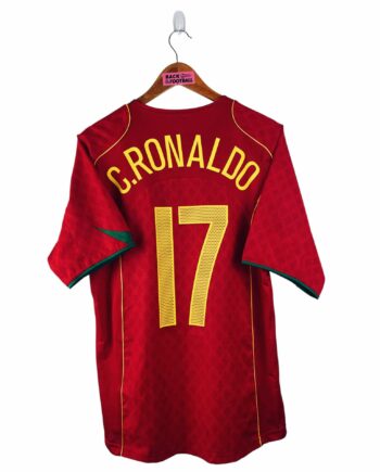 maillot vintage domicile Portugal 2004 floqué C. Ronaldo #17