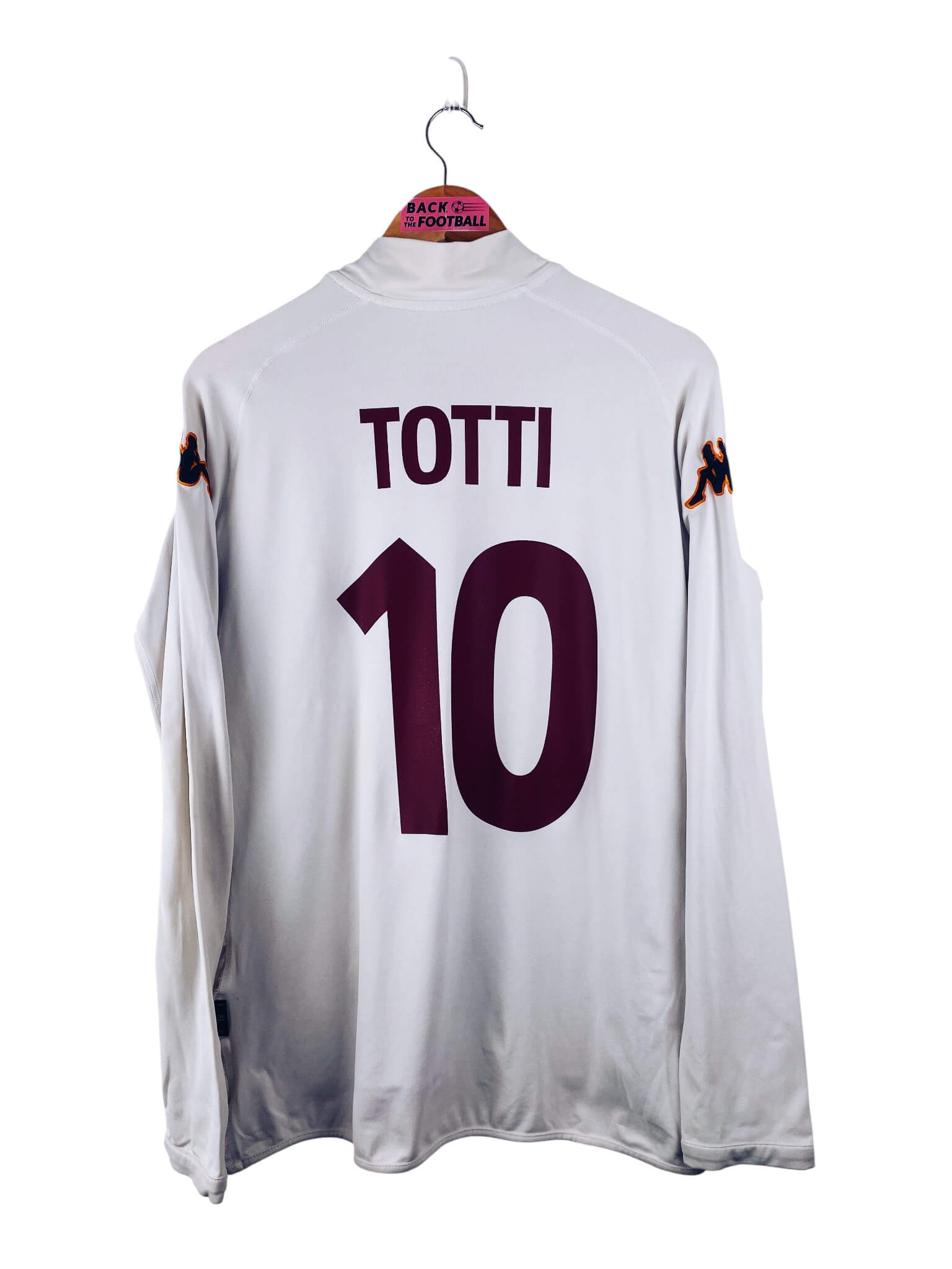 maillot vintage extérieur AS Roma 2002/2003 manches longues floqué Totti #10