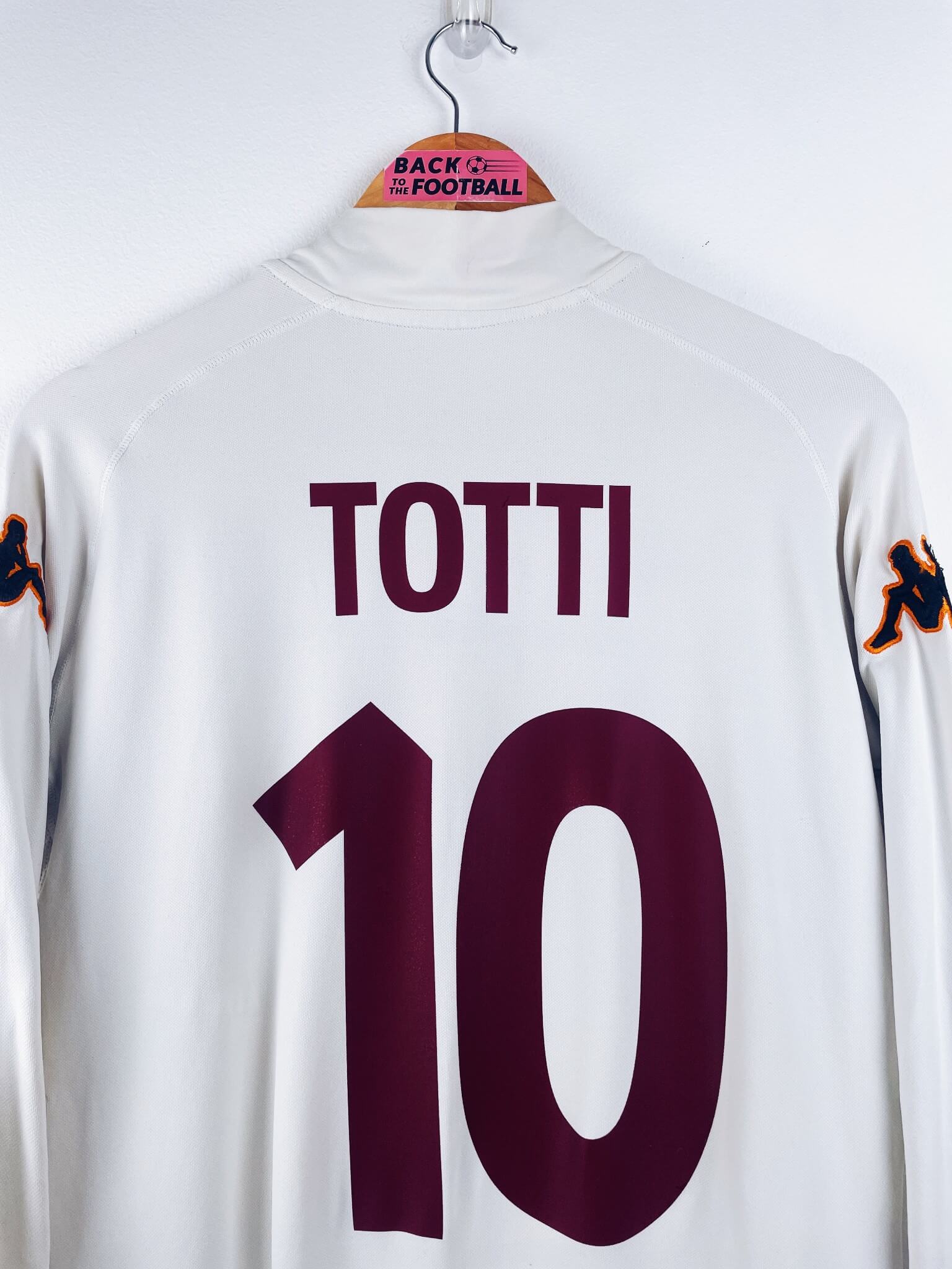 maillot vintage extérieur AS Roma 2002/2003 manches longues floqué Totti #10