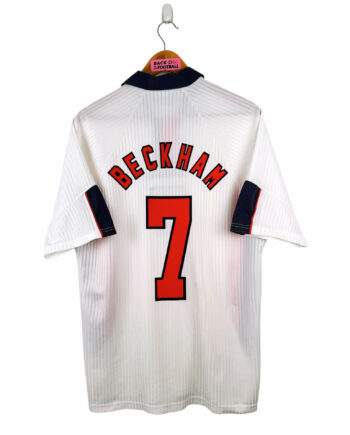 maillot vintage domicile Angleterre 1998 floqué Beckham #7