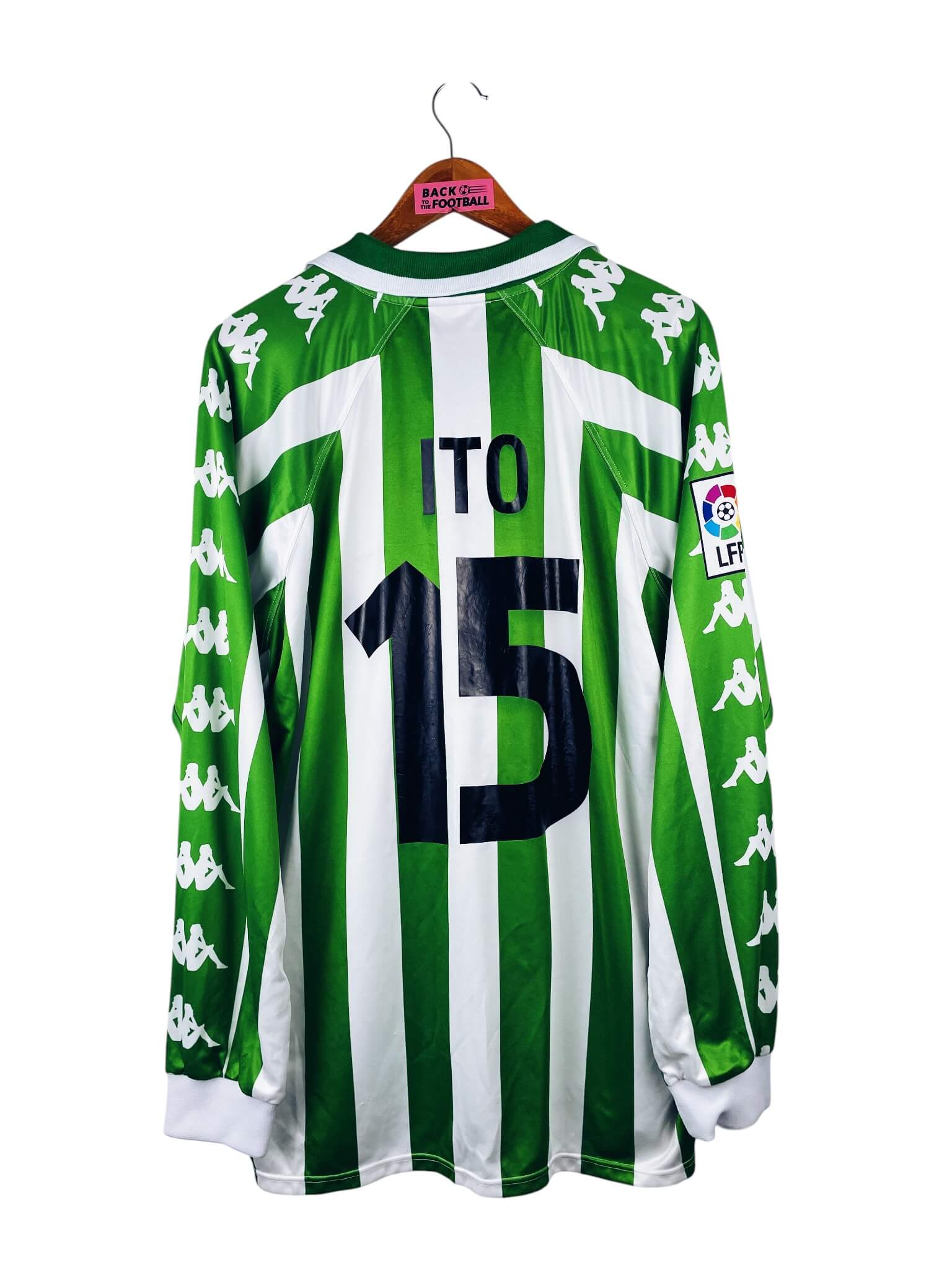 maillot vintage domicile Betis Séville 2000/2002 préparé (match issue) ou porté (match worn) par Ito #15