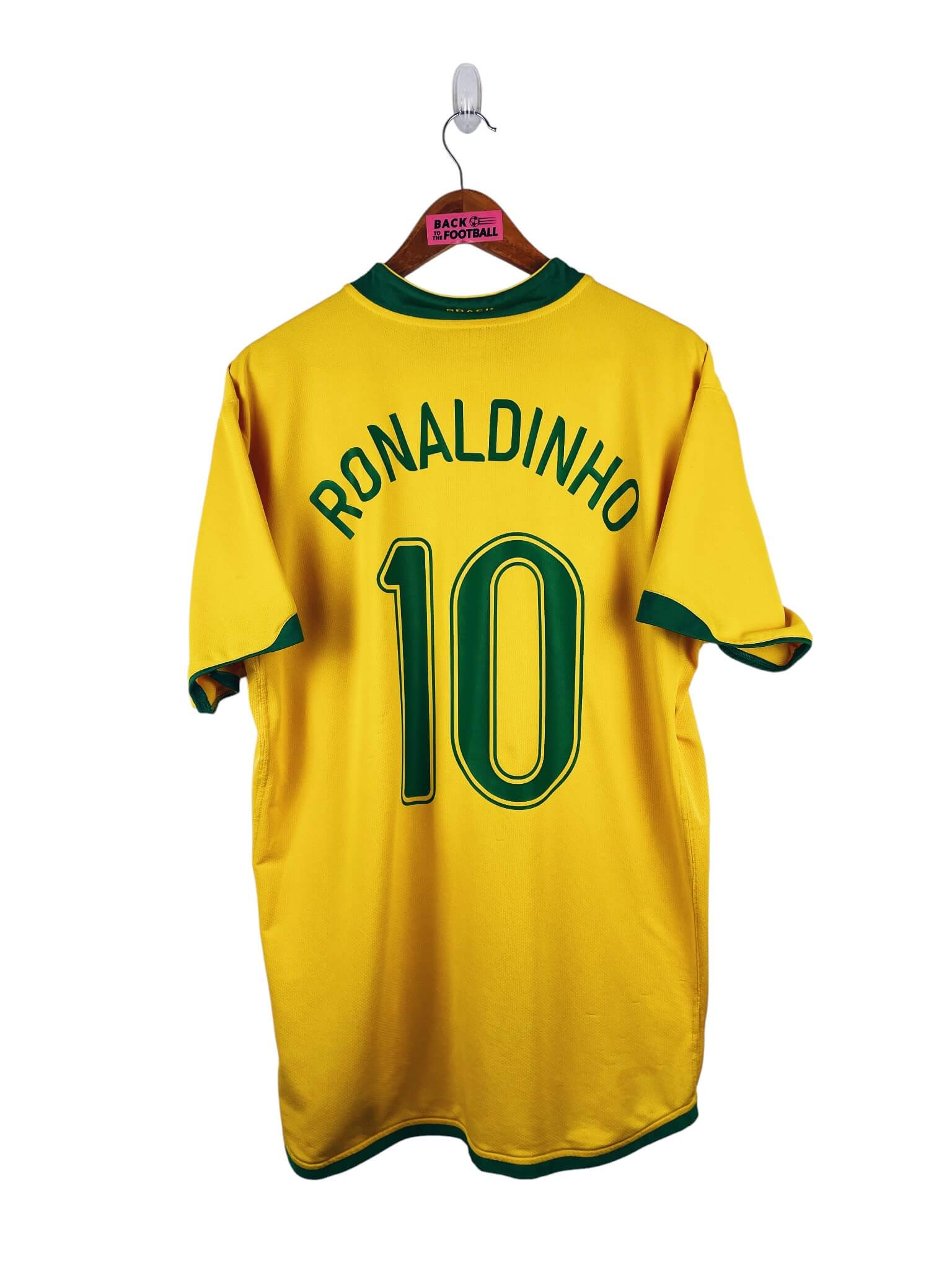 maillot vintage domicile Brésil 2006 floqué Ronaldinho #10