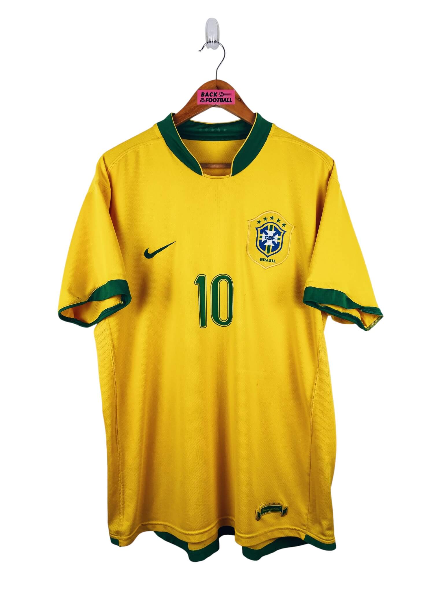 maillot vintage domicile Brésil 2006 floqué Ronaldinho #10