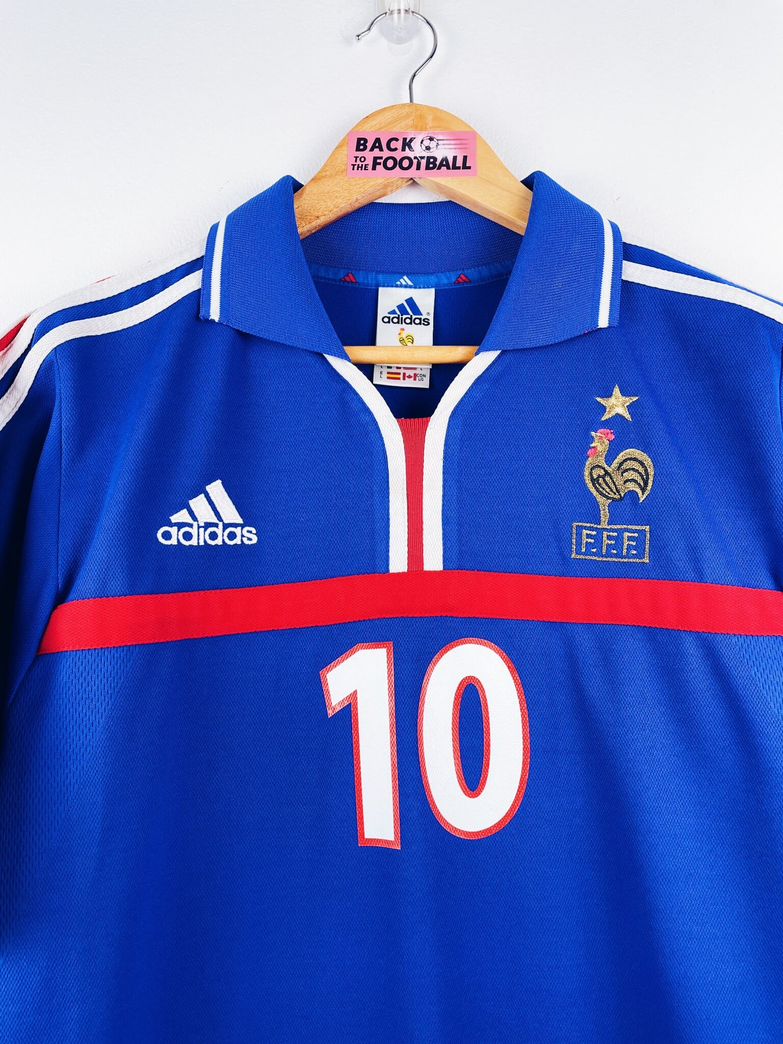 maillot vintage domicile équipe de France 2000 floqué Zidane #10