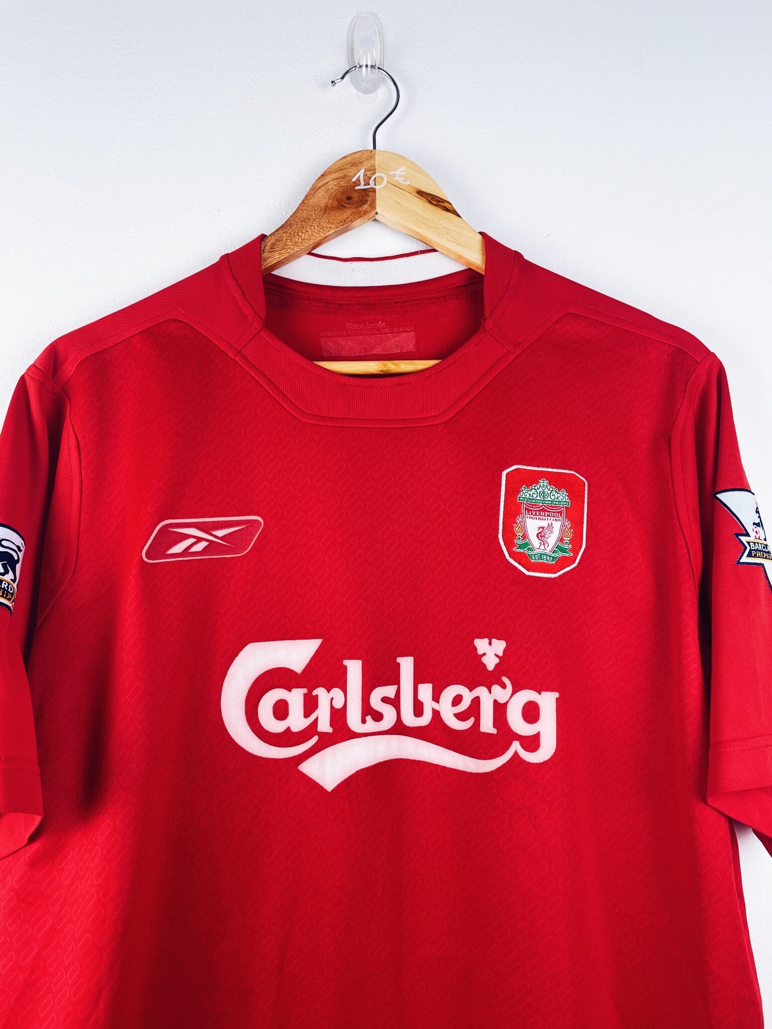 maillot vintage domicile Liverpool 2004/2005 floqué Gerrard #8