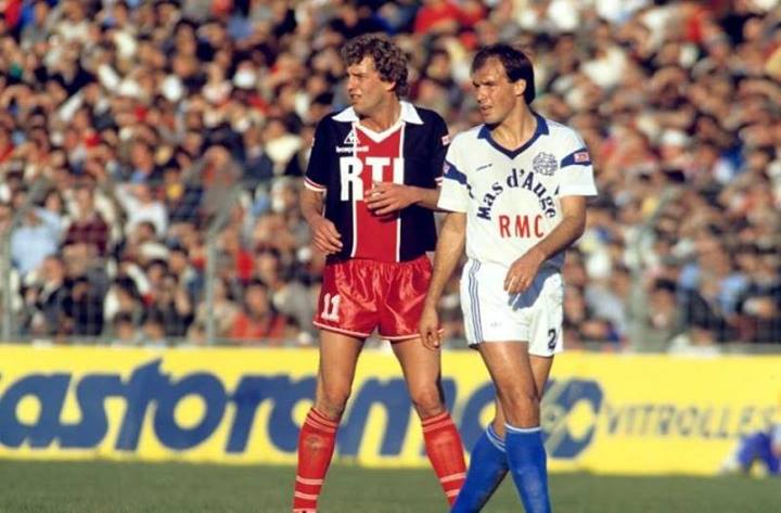 Maillots vintage domicile OM 1985/1986 Mas d'Auge