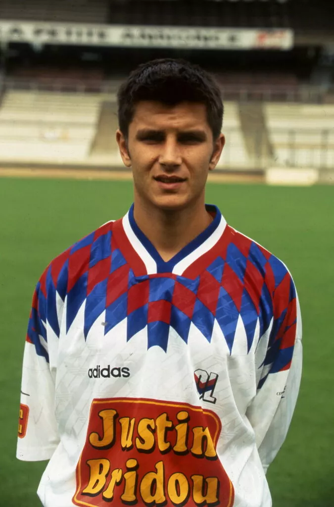 maillot vintage domicile OL 1995/1996 Justin Bridou