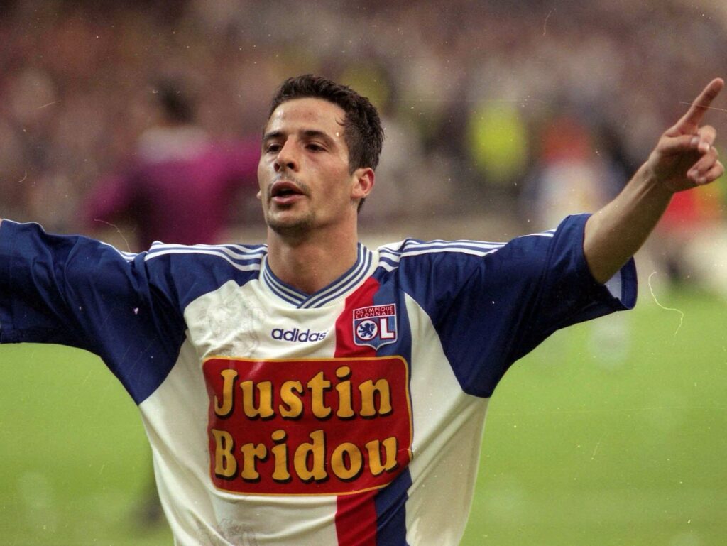 maillot vintage domicile OL 1996/1997 Justin Bridou