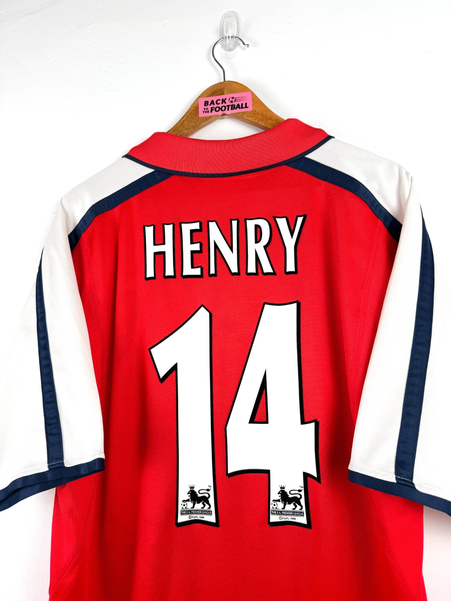 maillot vintage domicile Arsenal 2000/2002 floqué Henry #14