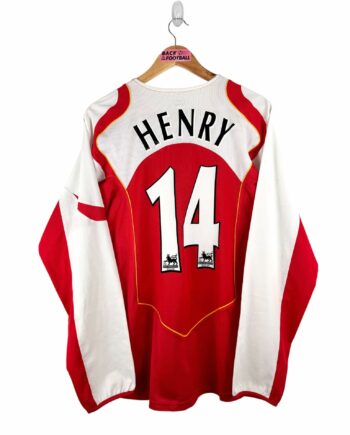 maillot vintage domicile Arsenal 2004/2005 manches longues floqué Henry #14