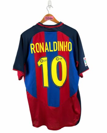 maillot vintage domicile Barcelone 2003/2004 floqué Ronaldinho #10