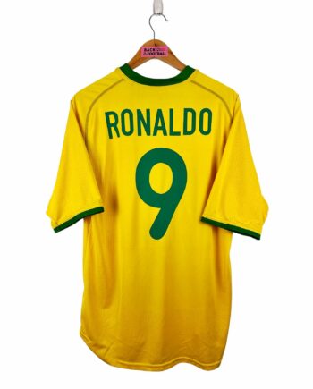 maillot vintage domicile Brésil 2000 floqué Ronaldo #9