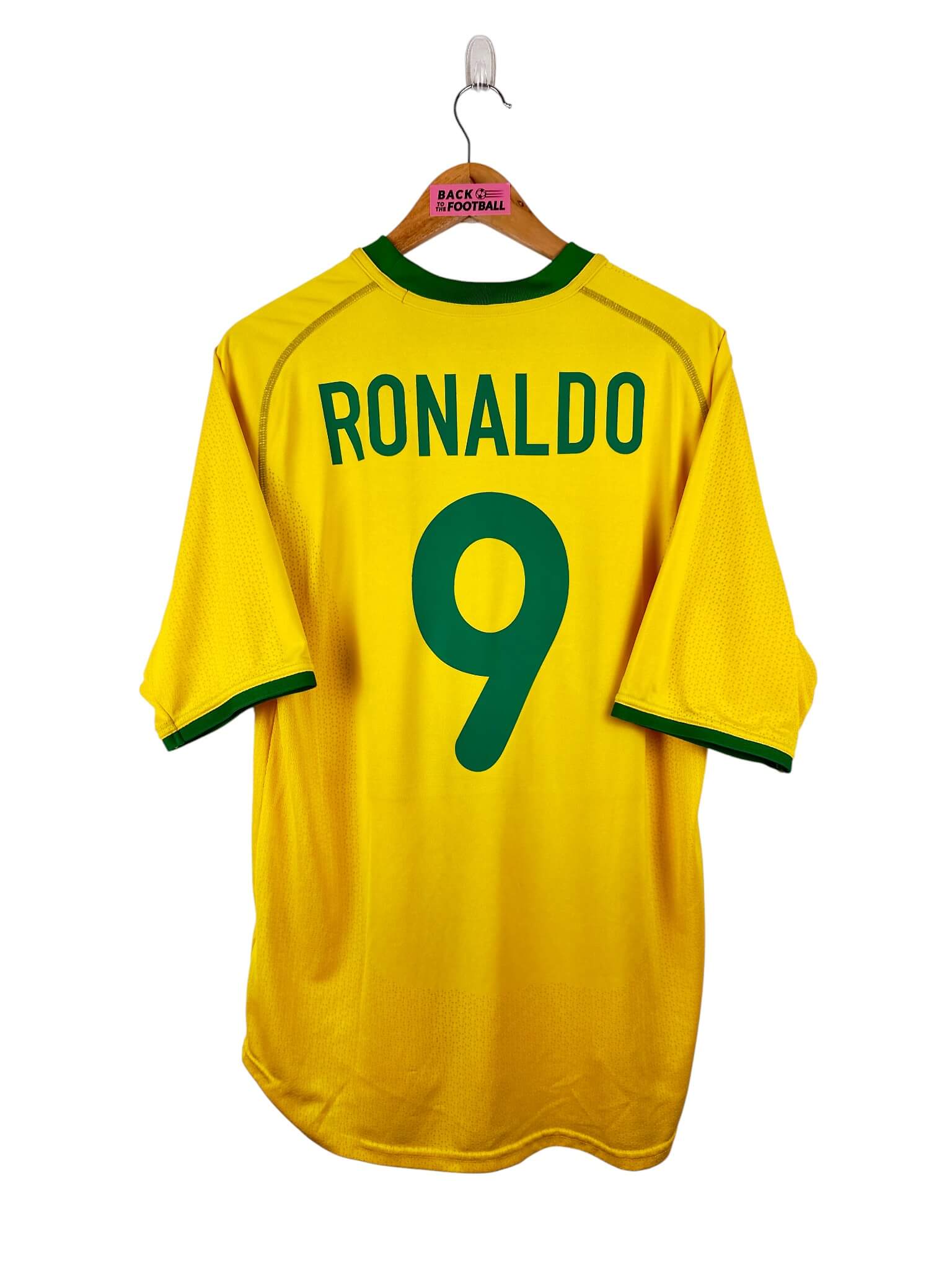 maillot vintage domicile Brésil 2000 floqué Ronaldo #9