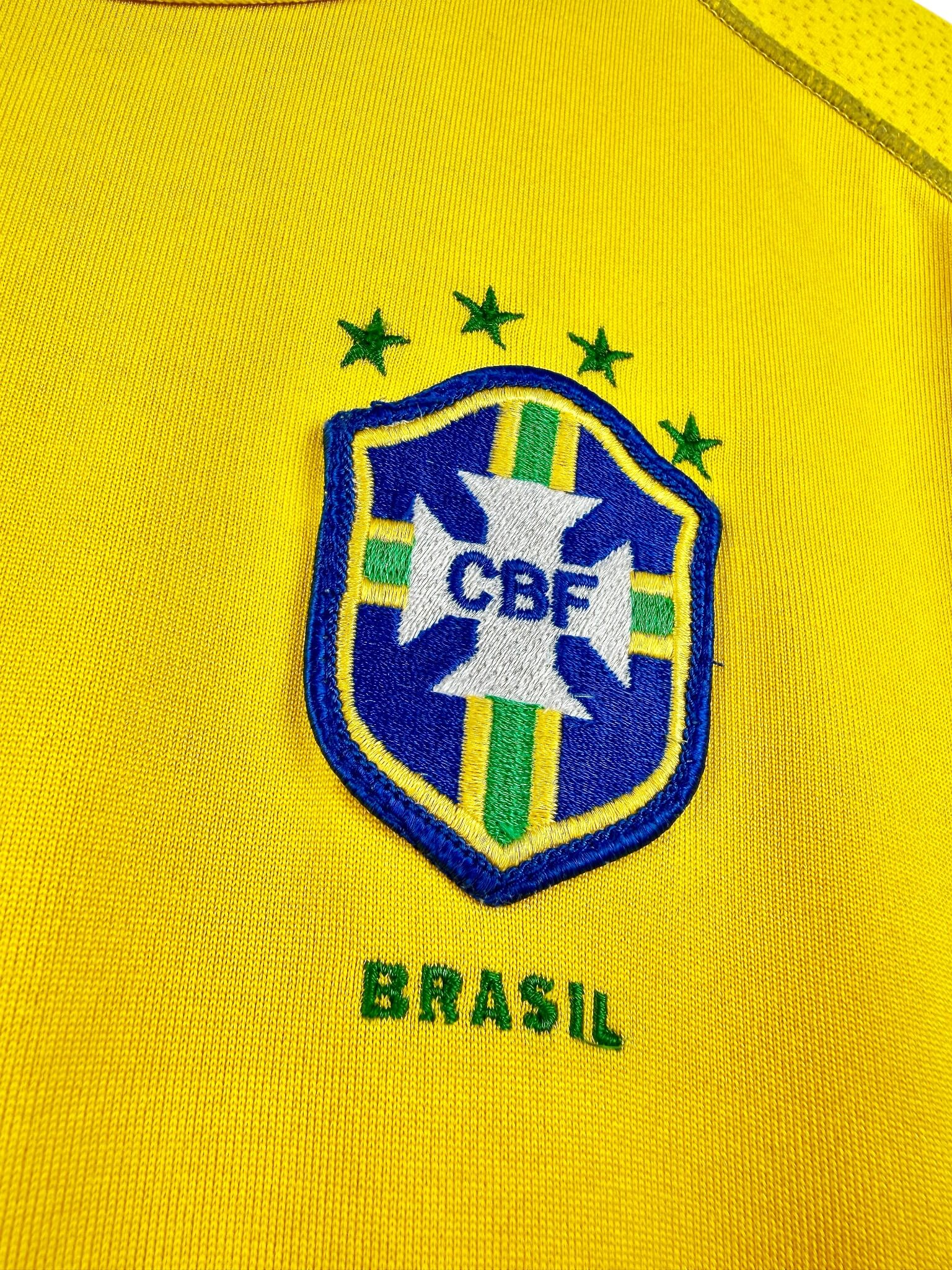 maillot vintage domicile Brésil 2000 floqué Ronaldo #9