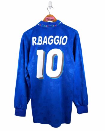 maillot vintage domicile Italie 1994 manches longues floqué R. Baggio #10