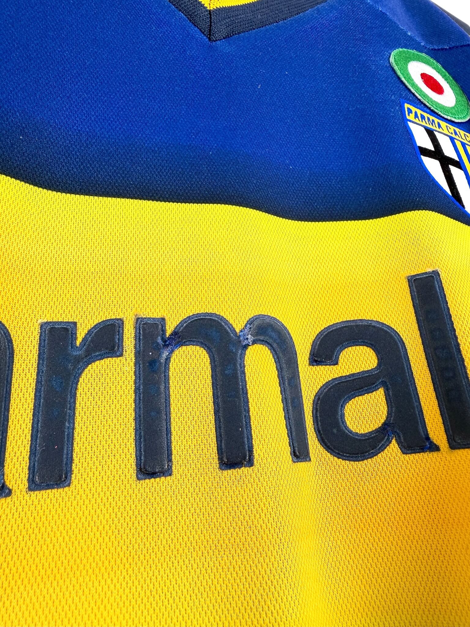 maillot vintage domicile Parme 2002/2003 floqué Nakata #10