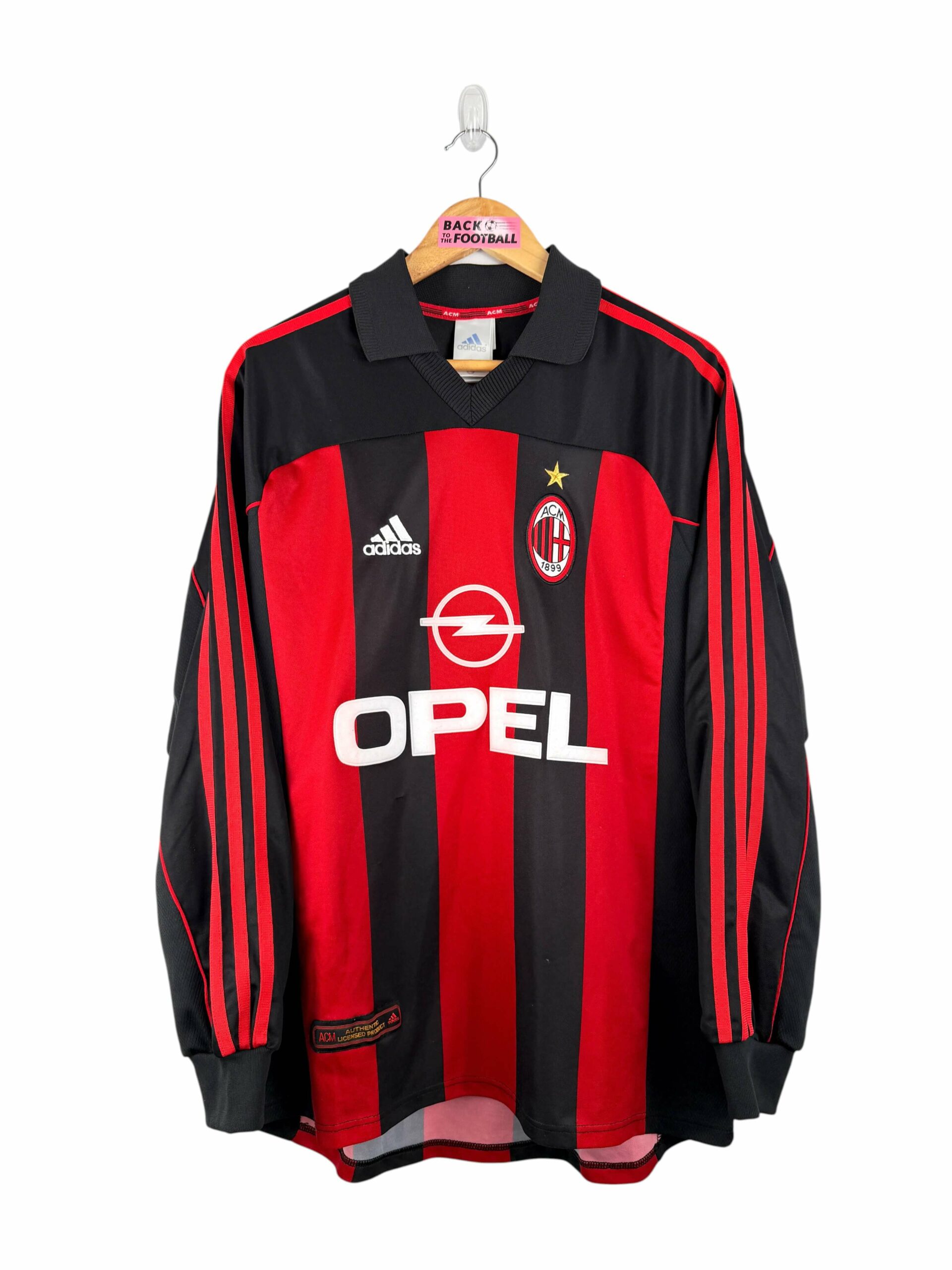 maillot vintage domicile AC Milan 2000/2002 manches longues