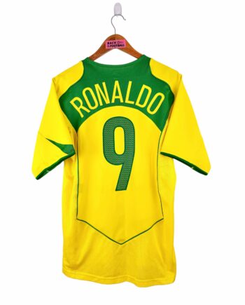 maillot vintage domicile Brésil 2004 floqué Ronaldo #9