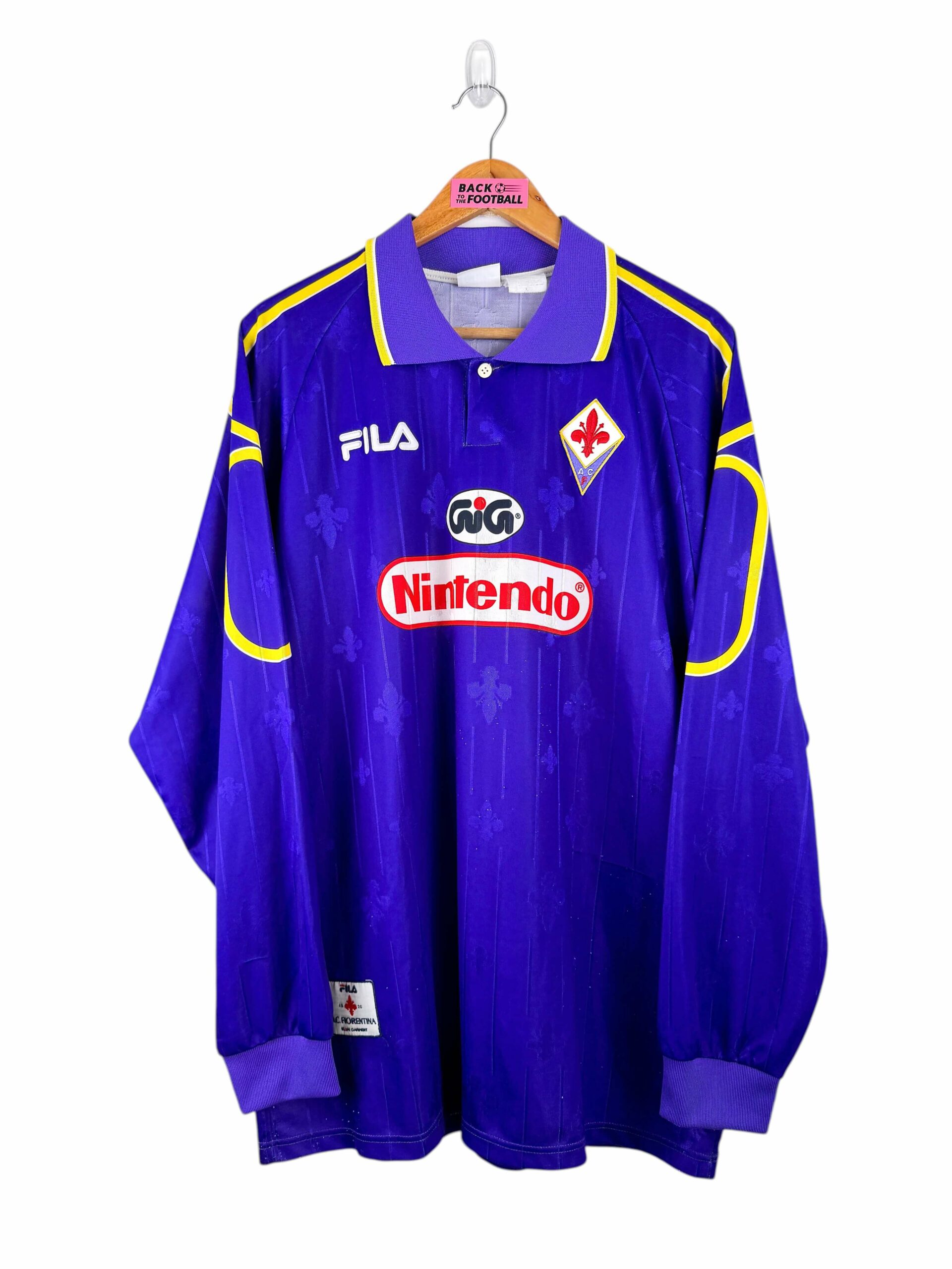 maillot vintage domicile Fiorentina 1997/1998 manches longues