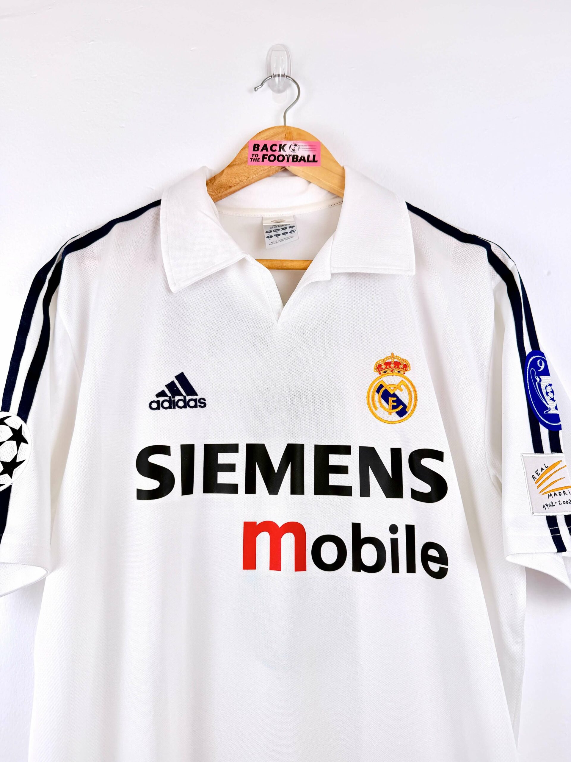 maillot vintage domicile Real Madrid 2002/2003 centenaire floqué Zidane #5