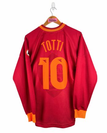 maillot vintage domicile AS Roma 1997/1998 manches longues floqué Totti #10