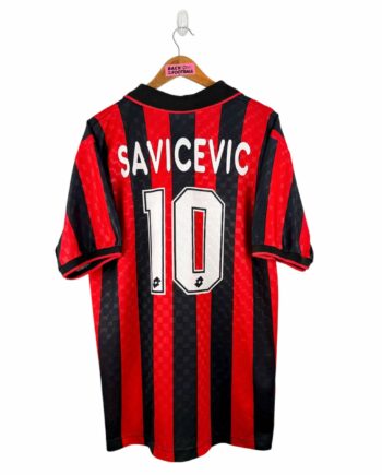 maillot vintage domicile AC Milan 1995/1996 floqué Savicevic #10