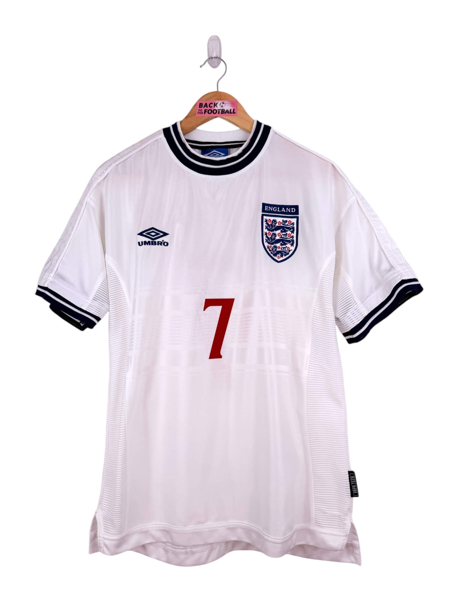 maillot vintage domicile Angleterre 1999/2001 floqué Beckham #7