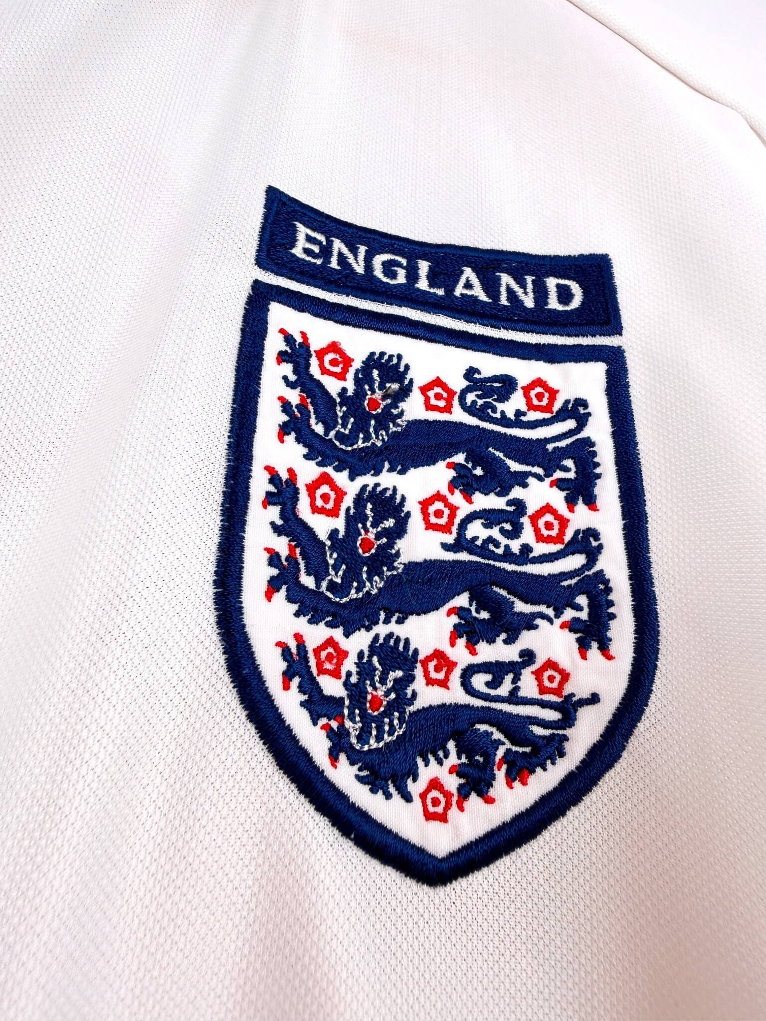 maillot vintage domicile Angleterre 1999/2001 floqué Beckham #7