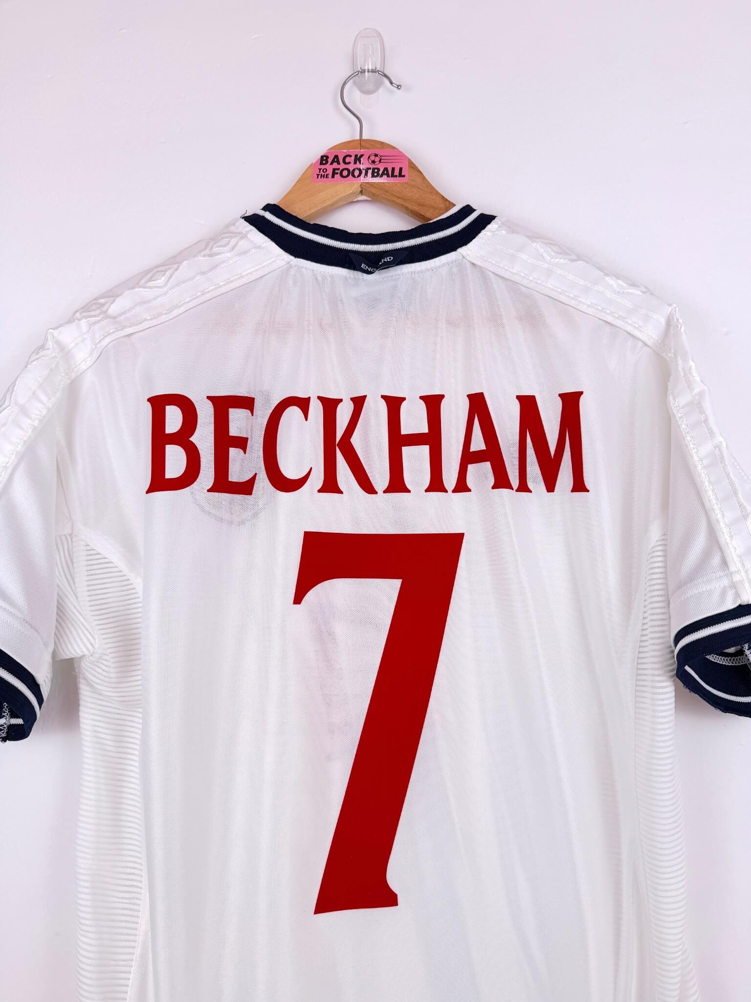 maillot vintage domicile Angleterre 1999/2001 floqué Beckham #7