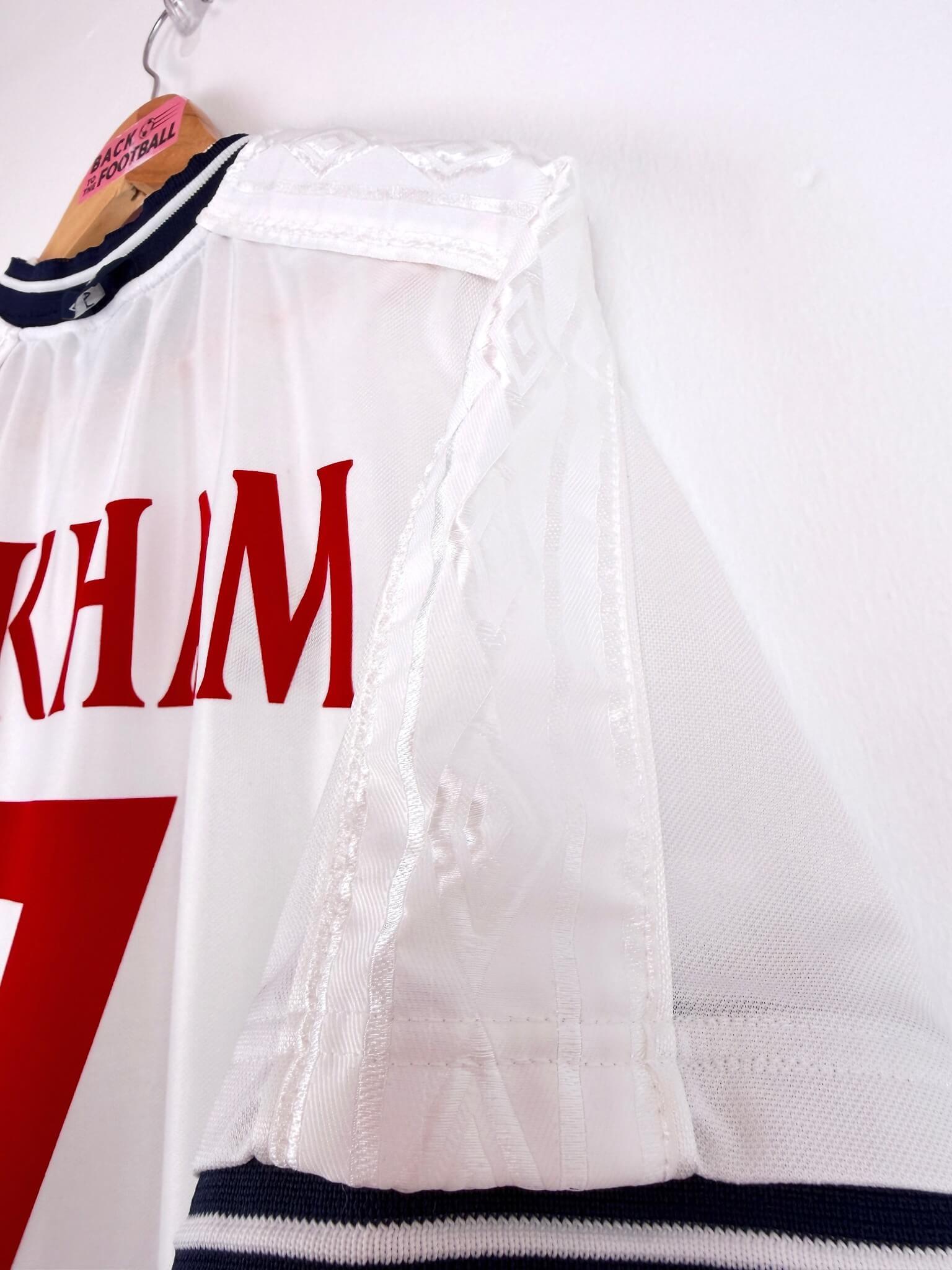 maillot vintage domicile Angleterre 1999/2001 floqué Beckham #7