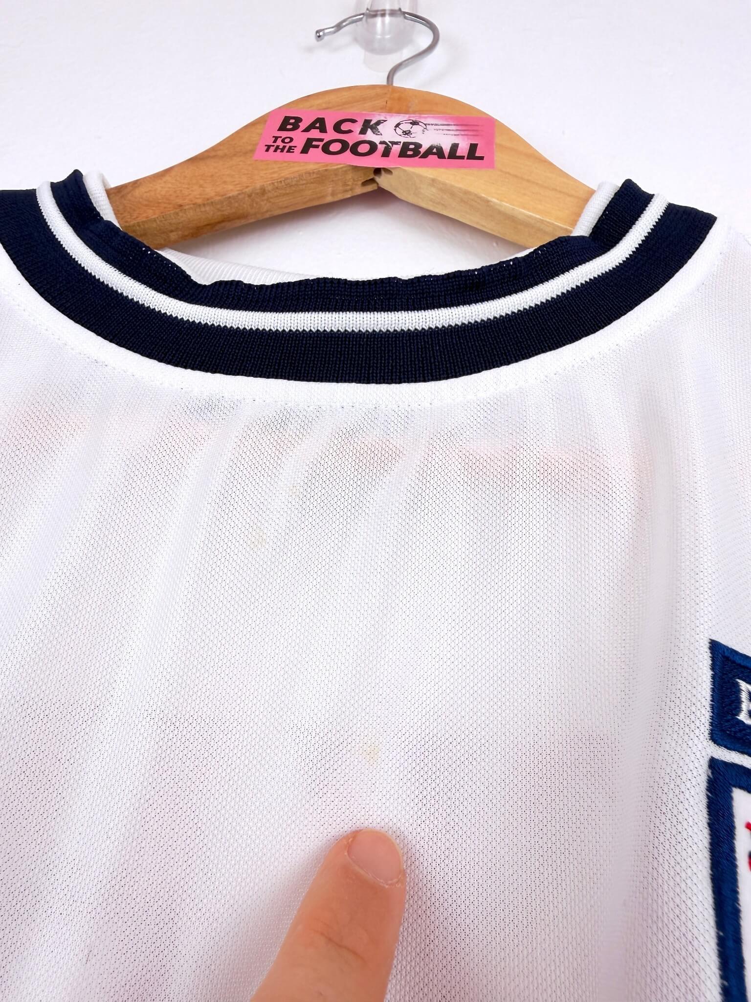 maillot vintage domicile Angleterre 1999/2001 floqué Beckham #7