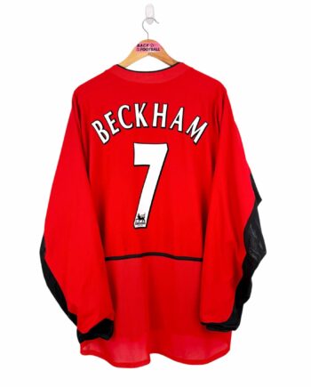maillot vintage domicile Manchester United 2002/2004 manches longues floqué Beckham #7