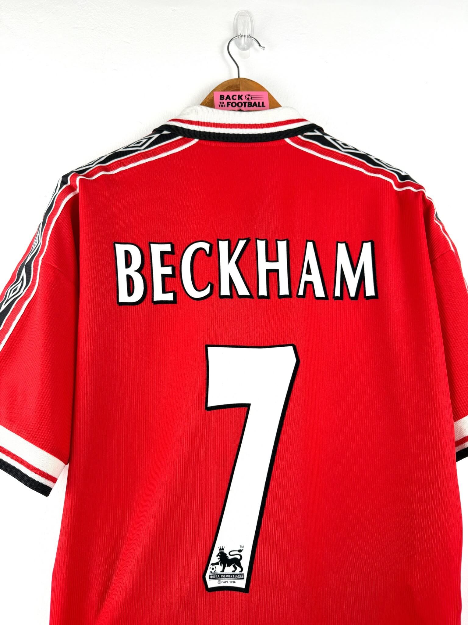 maillot vintage domicile Manchester United 1998/2000 floqué Beckham #7