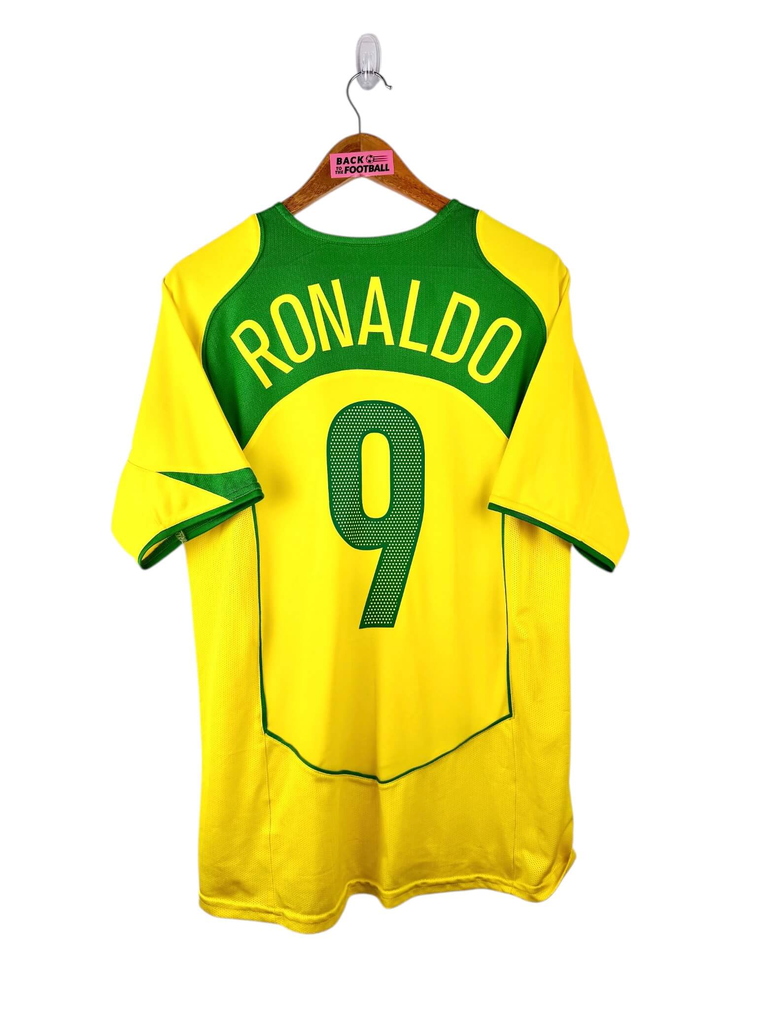 maillot vintage domicile Brésil 2004 floqué Ronaldo #9