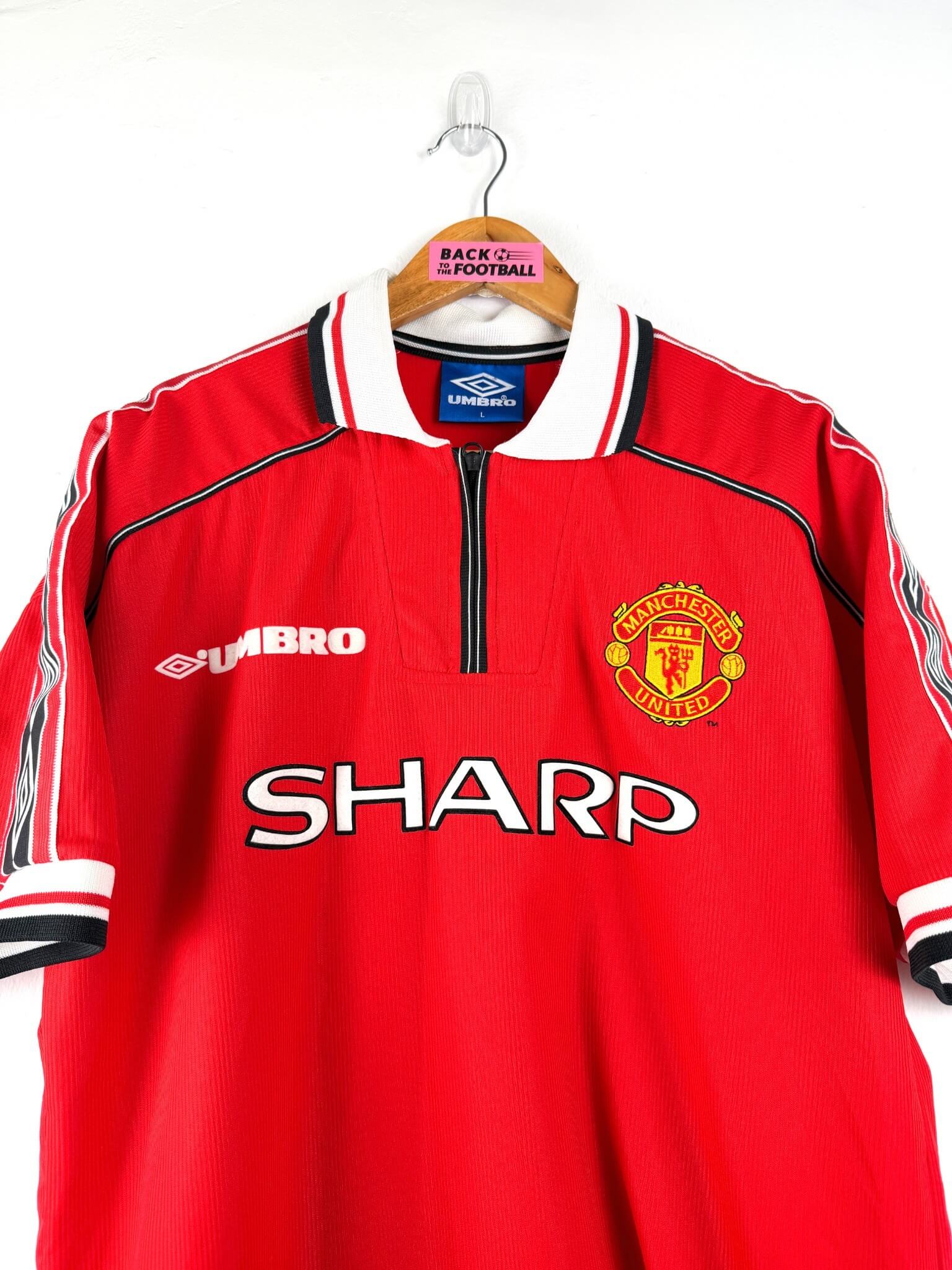 maillot vintage domicile Manchester United 1998/2000 floqué Beckham #7