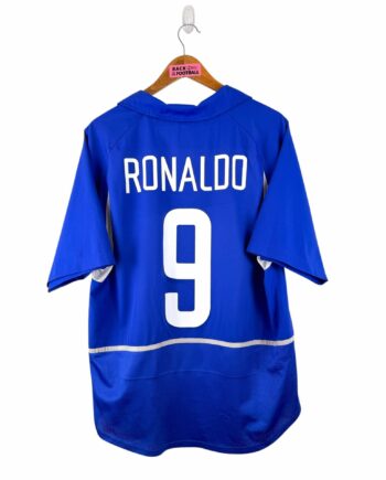 maillot vintage extérieur Brésil 2002 floqué Ronaldo #9