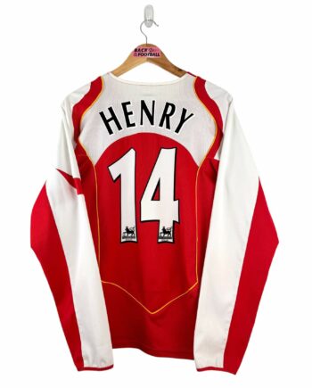 maillot vintage domicile Arsenal 2004/2005 manches longues floqué Henry #14