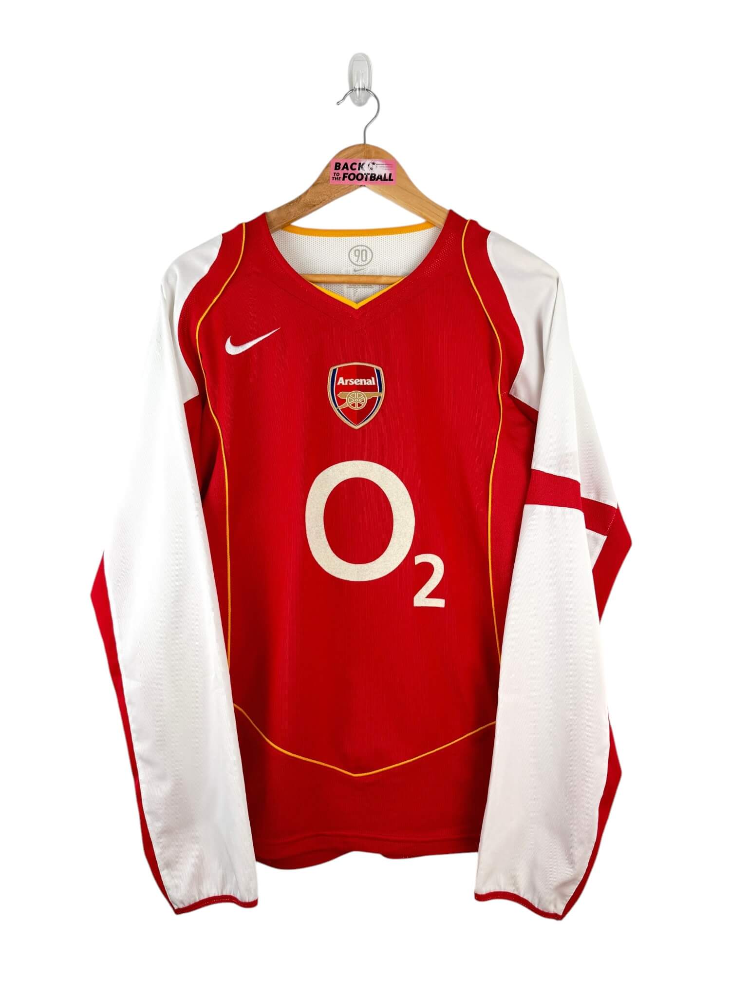 maillot vintage domicile Arsenal 2004/2005 manches longues floqué Henry #14
