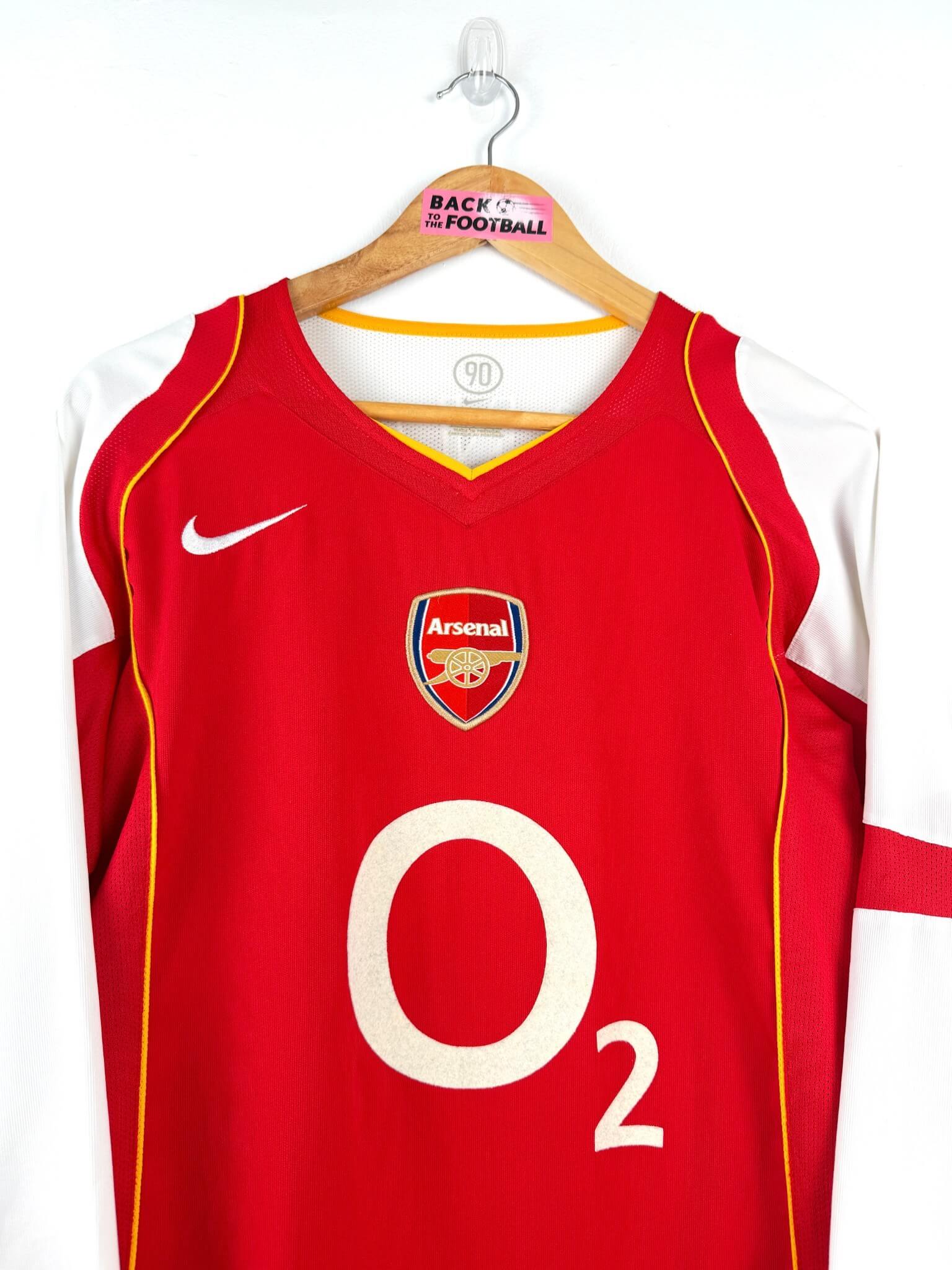 maillot vintage domicile Arsenal 2004/2005 manches longues floqué Henry #14