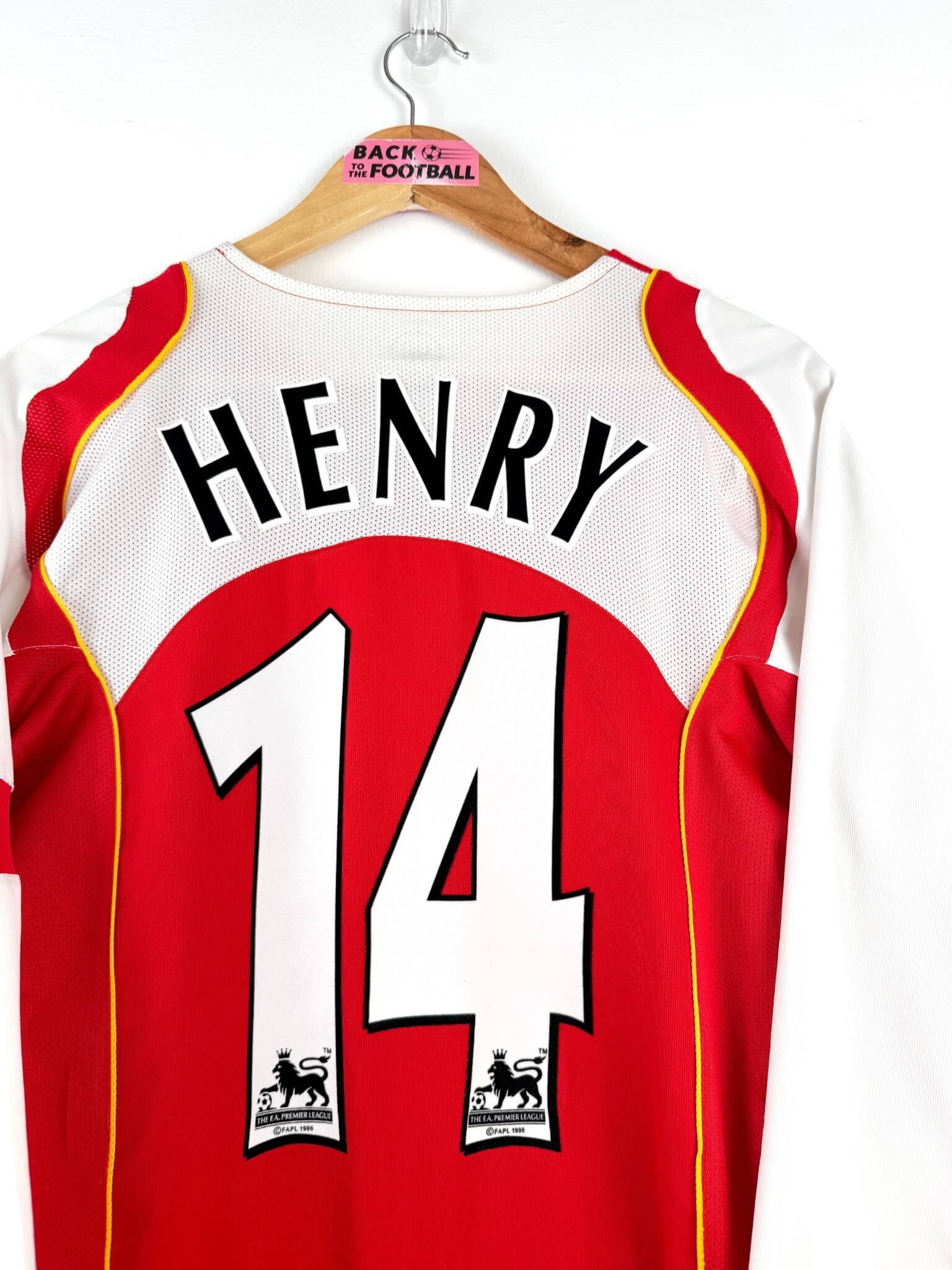 maillot vintage domicile Arsenal 2004/2005 manches longues floqué Henry #14